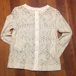 Banana Republic Tops - Lace long sleeve button up on back new Banana Republic Tops - Lace long sleeve button up on back new
